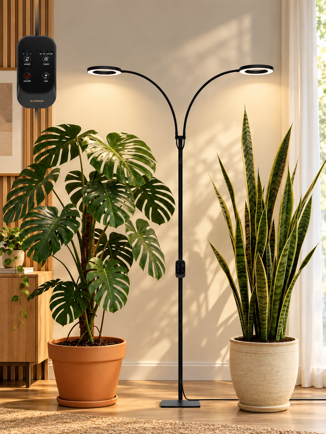 GLOWRIUM® G2 36W Grow Light Full Spectrum LED Floor Plant Light for Indoor Plants