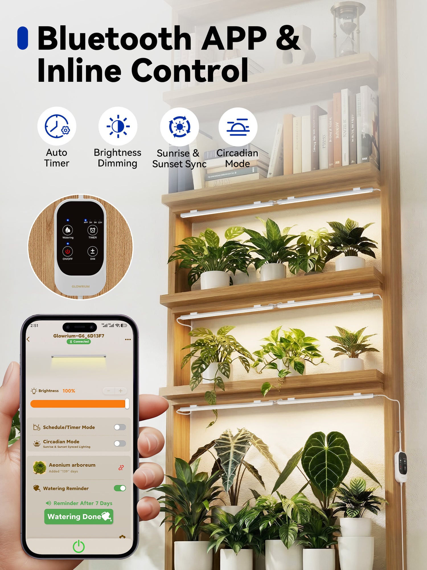 GLOWRIUM G6 | 48W (6-Pack) Smart Full Spectrum LED Grow Light Strip