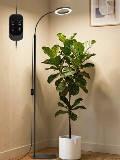 GLOWRIUM Full Spectrum 24W LED Grow Light for Indoor Plants – Adjustable Height, Timer, and Smart Care Features-G2Pro