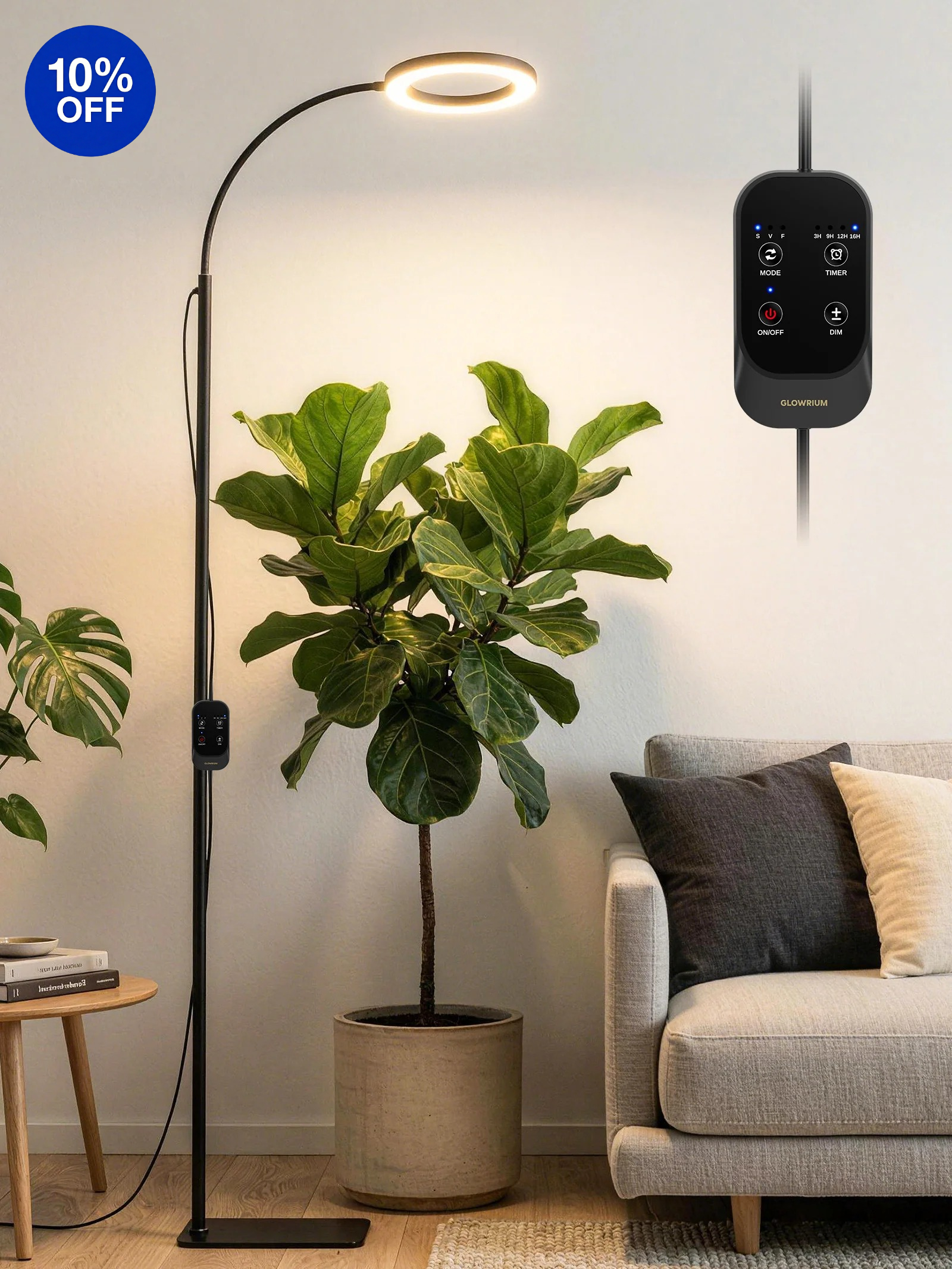 GLOWRIUM G2 Pro | 48W (70.9") Full Spectrum LED Floor Grow Light