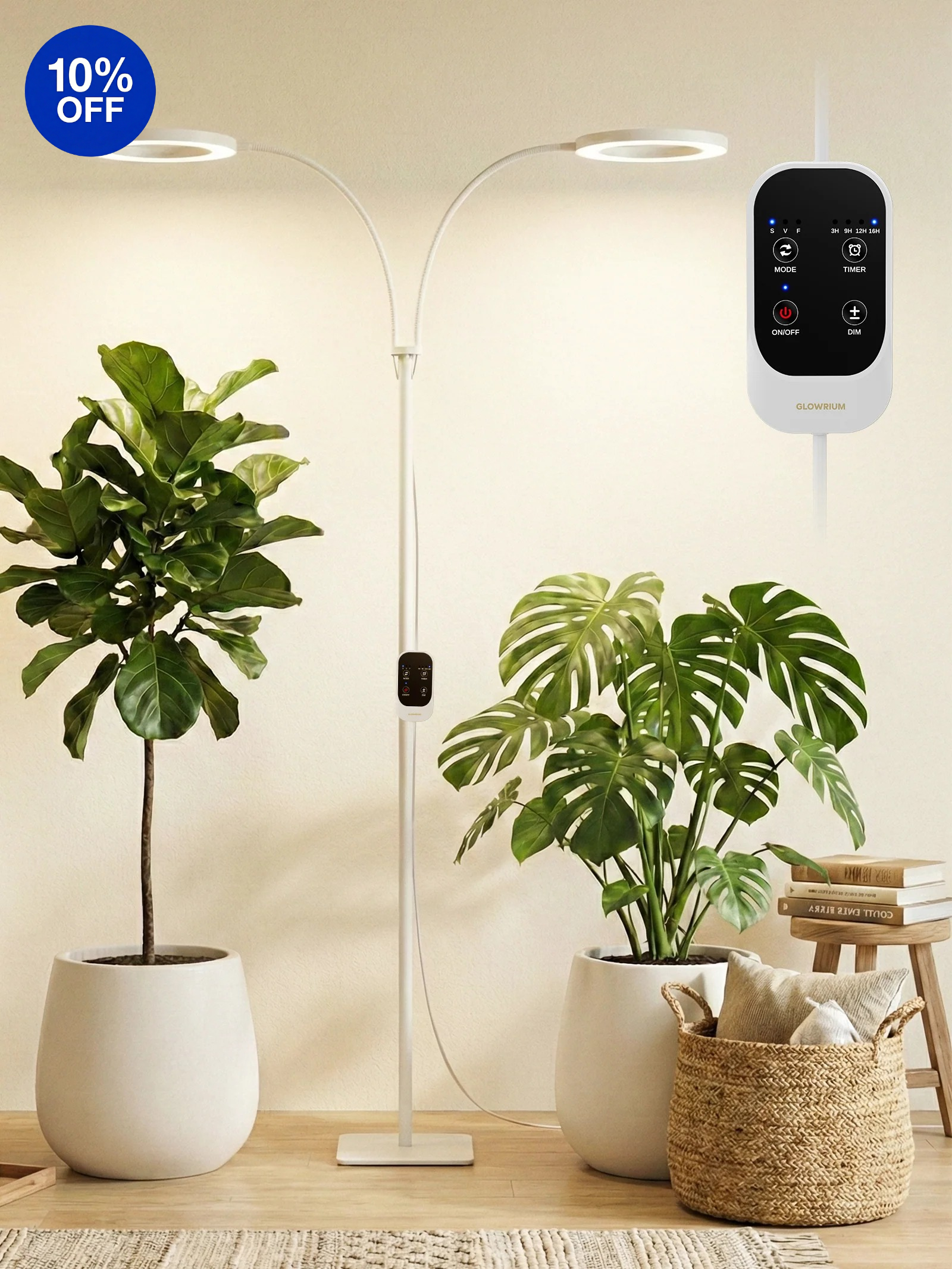 GLOWRIUM G2 Pro | 48W (70.9") Full Spectrum LED Floor Grow Light