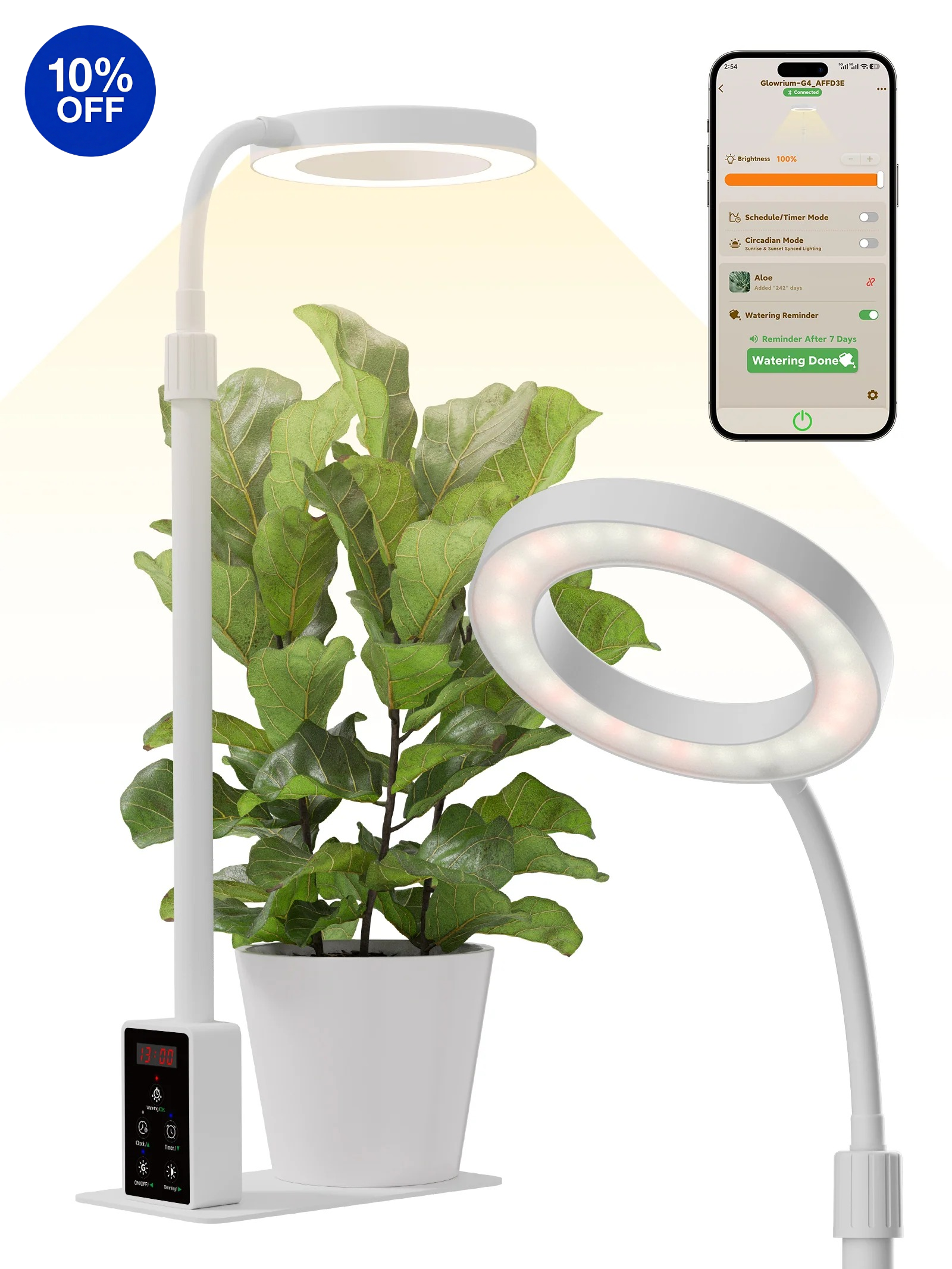 GLOWRIUM G4 | 12W Smart Full Spectrum LED Desktop Grow Light