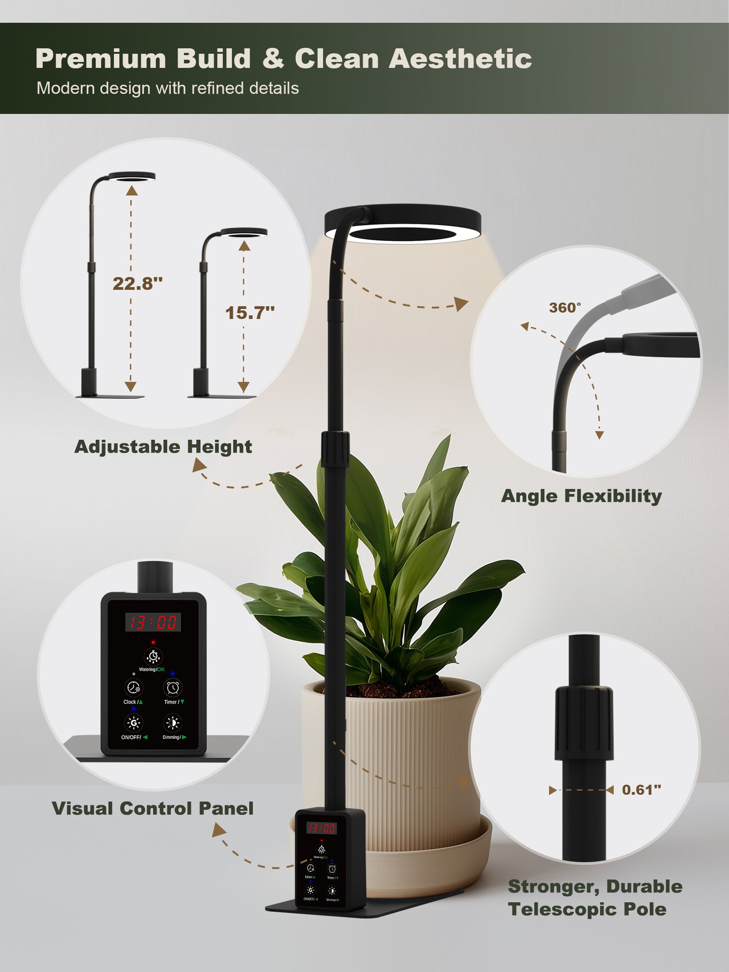GLOWRIUM G4 | 12W Smart Full Spectrum LED Desktop Grow Light