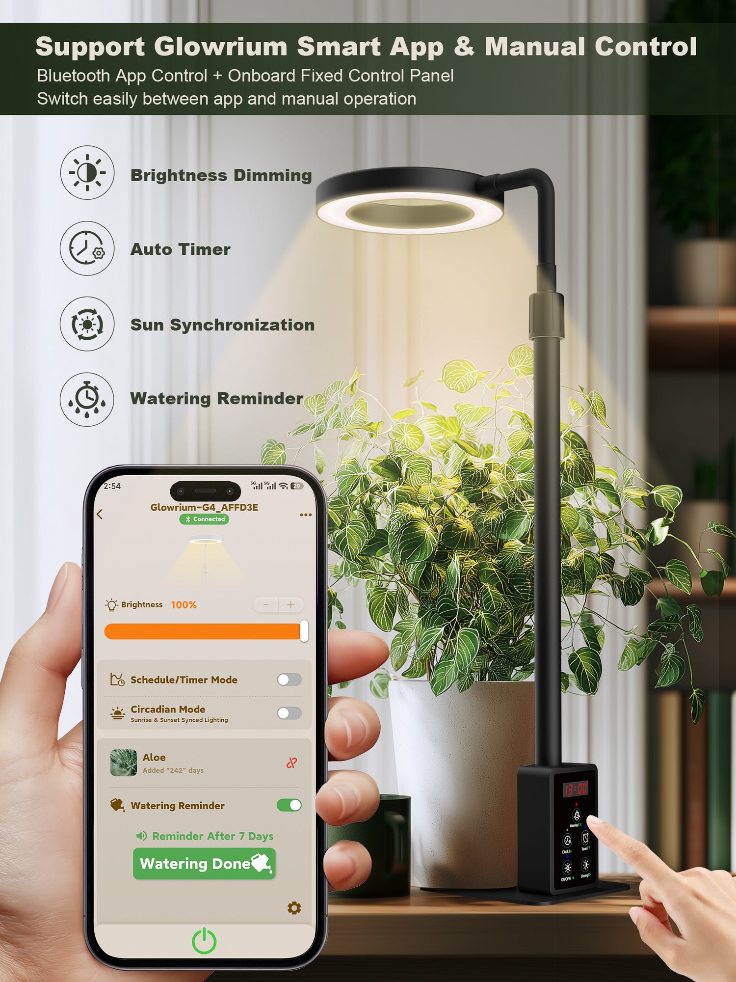 GLOWRIUM G4 | 12W Smart Full Spectrum LED Desktop Grow Light