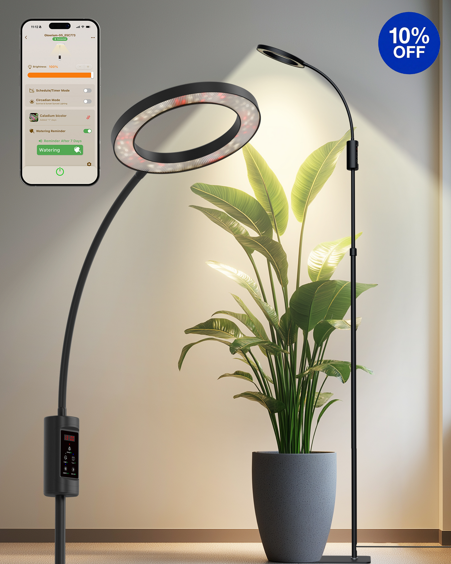 GLOWRIUM G5 | 48W Smart Full Spectrum LED Floor Grow Light