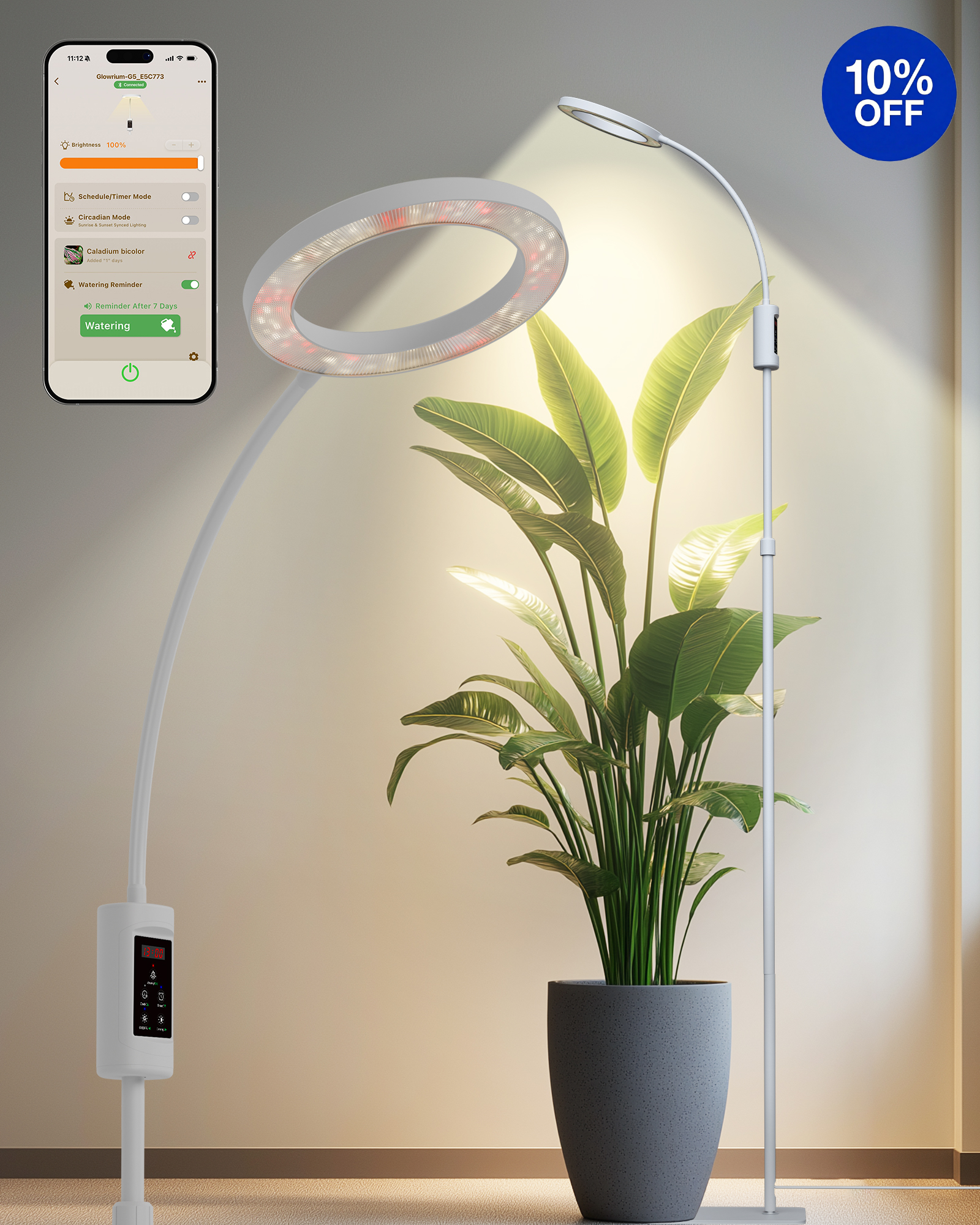 GLOWRIUM G5 | 48W Smart Full Spectrum LED Floor Grow Light