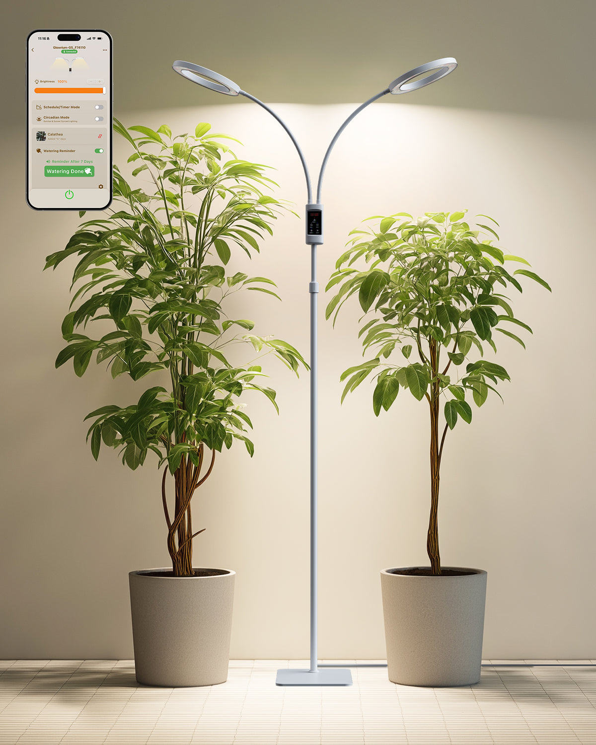 GLOWRIUM G5 | 48W Intelligente Vollspektrum-LED-Pflanzenlampe für den Bodenbereich