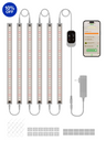 GLOWRIUM G6 48W Smart Full Spectrum LED Grow Light Strip 6-pack kit with power adapter and app control