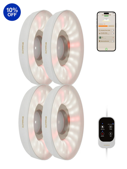 GLOWRIUM G7 | 48W (6-Pack) Smart Full Spectrum LED Puck Grow Light