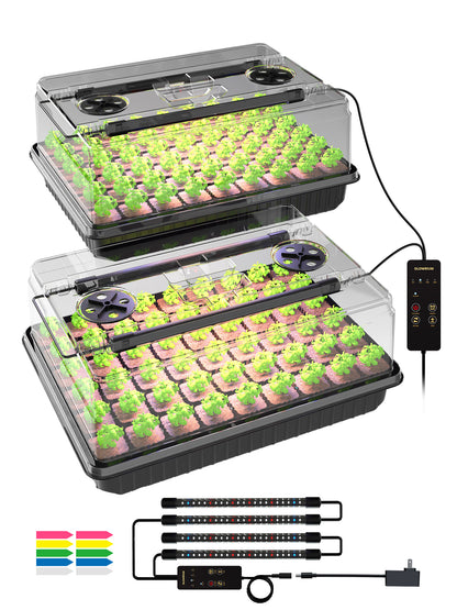GLOWRIUM G9 2-Pack Seed Starter Kit with 20W Grow Lights