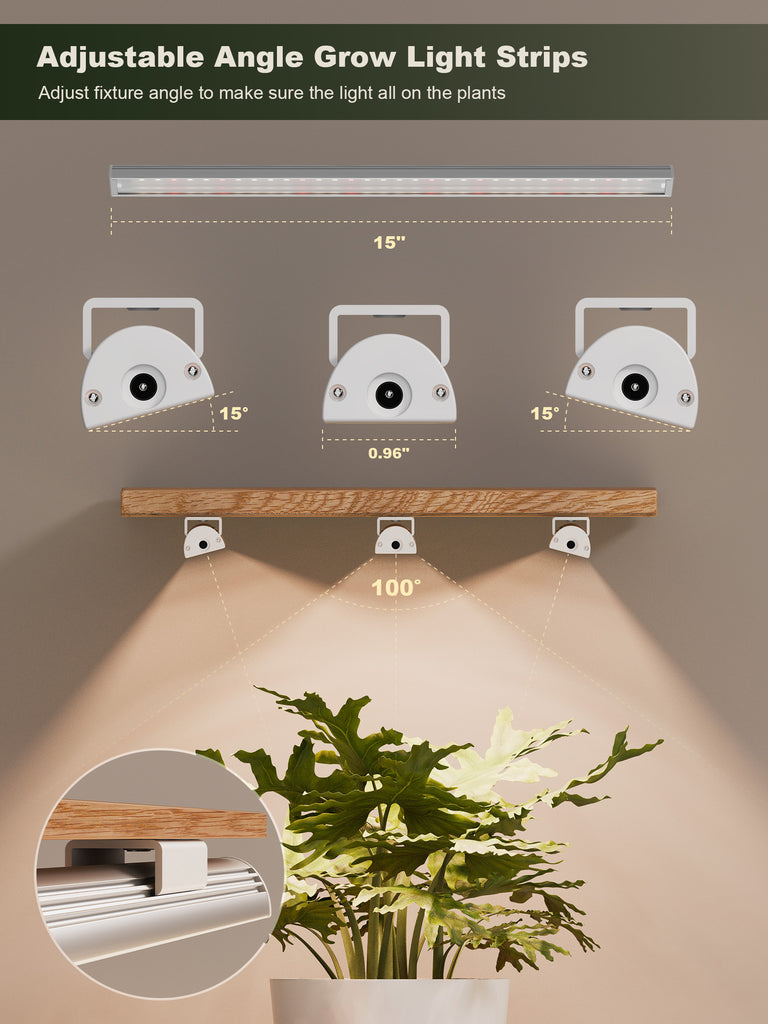 GLOWRIUM® G6 Silver Smart Full Spectrum LED Grow Light Strips with App Control, Auto Timer, Dimming for Indoor Plant Shelves