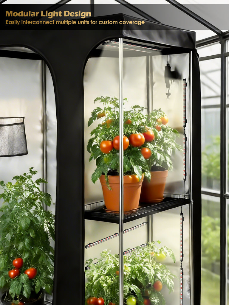 GLOWRIUM® G6 Smart LED Pflanzenlampe für Zimmerpflanzen – Vollspektrum, Auto-Timer, Stufenloses Dimmen, Modular, Plug & Play