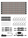 GLOWRIUM G6 smart LED grow light bars 6 pack kit in black finish for plant shelves and plant stands