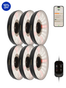 Glowrium G7 6-pack black full spectrum LED puck grow lights with smart app control for plant setup