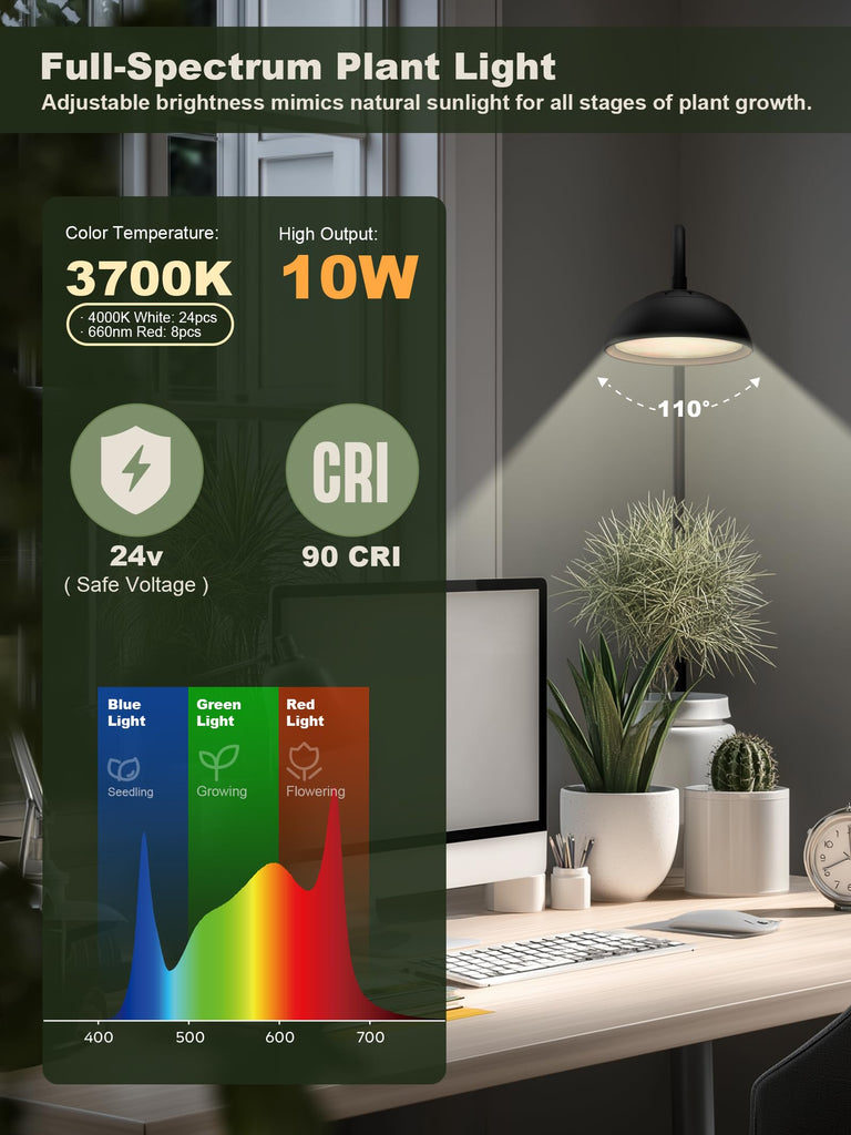 GLOWRIUM G8 | 10W Smarte Vollspektrum-LED-Desktop-Pflanzenleuchte