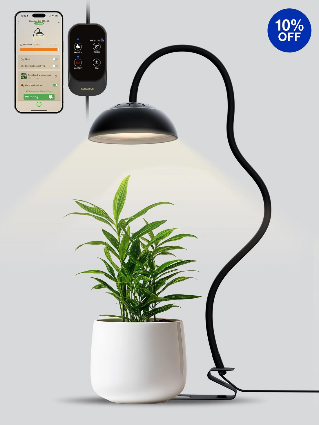 GLOWRIUM G8 | 10W Smart Full Spectrum LED Desktop Grow Light