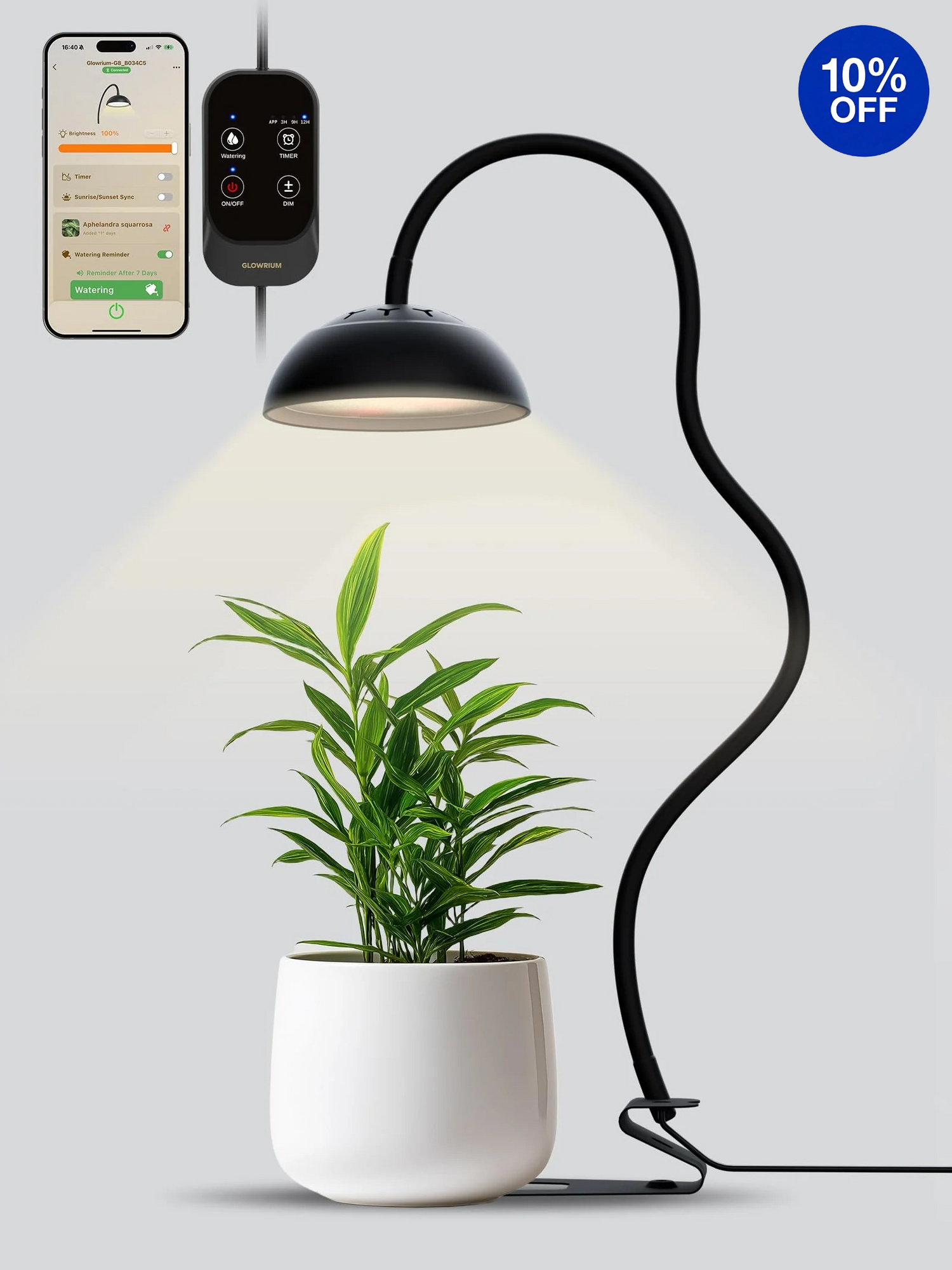 GLOWRIUM G8 | 10W Smart Full Spectrum LED Desktop Grow Light