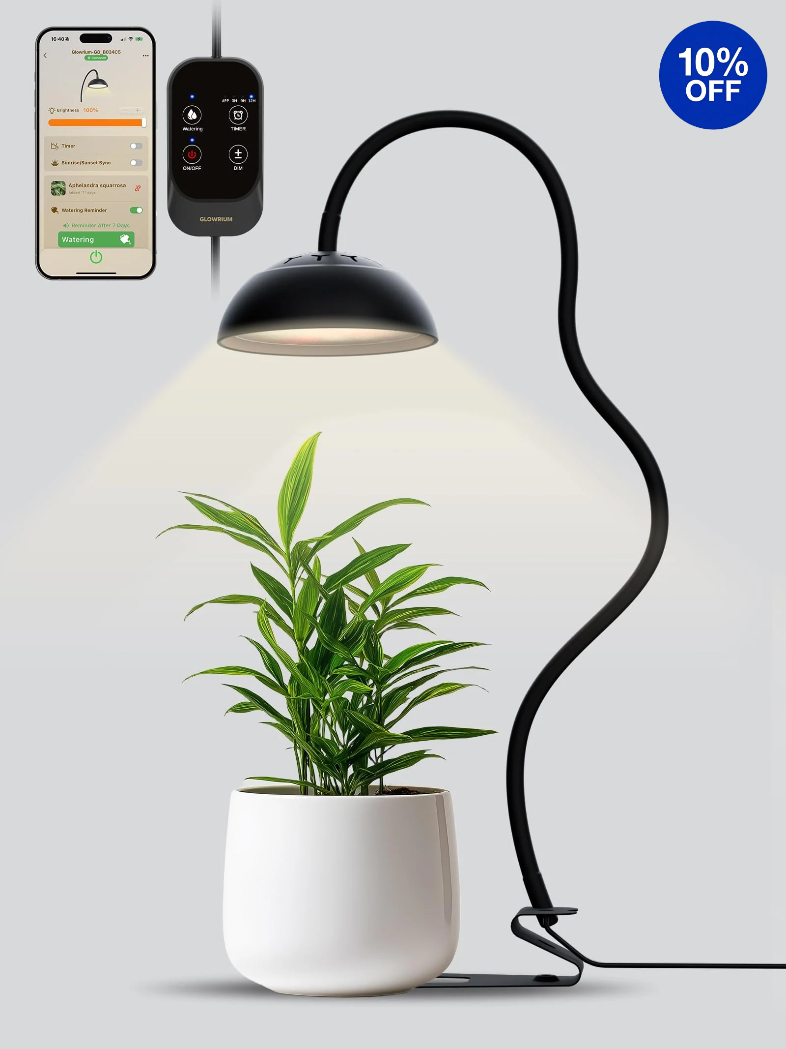 GLOWRIUM G8 | 10W Smart Full Spectrum LED Desktop Grow Light