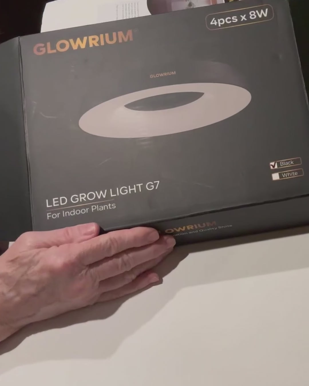 GLOWRIUM LED Grow Light for Indoor Plants – Smart Full Spectrum, Auto Timer, Stepless Dimming, Watering Reminder, Modular Design Plant Assistant-G7