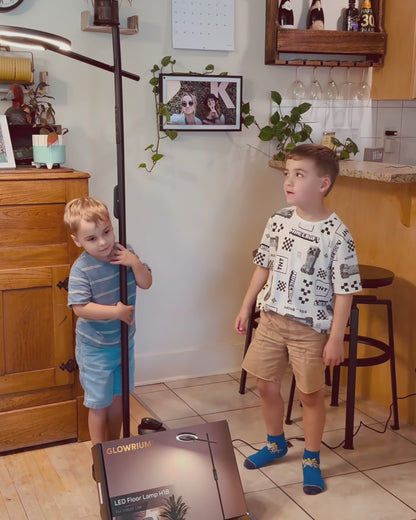 GLOWRIUM-H1B Stepless Dimmable Rotatable Reading Floor Lamp with Remote, 2700-6500K, for Living Room Bedroom Office