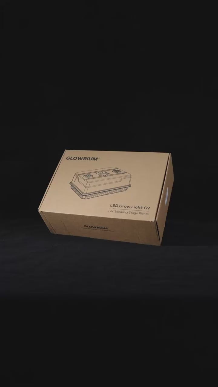 GLOWRIUM Full-Spectrum Seed Starter Kit with Adjustable LED Grow Lights &amp; Humidity Dome | 30W High-Output Seedling Tray for Indoor Germination-G9