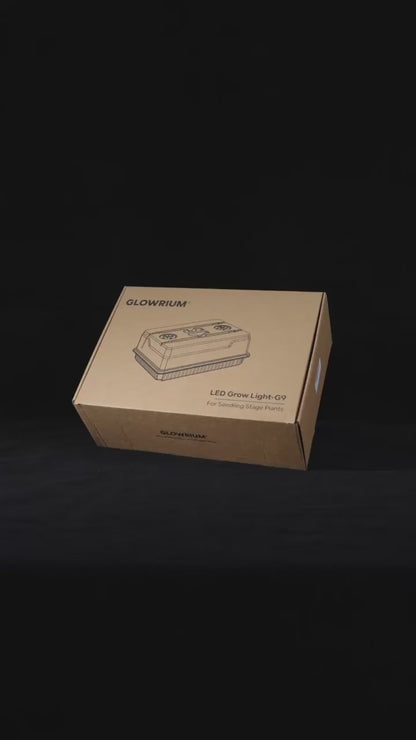 GLOWRIUM Full-Spectrum Seed Starter Kit with Adjustable LED Grow Lights &amp; Humidity Dome | 30W High-Output Seedling Tray for Indoor Germination-G9