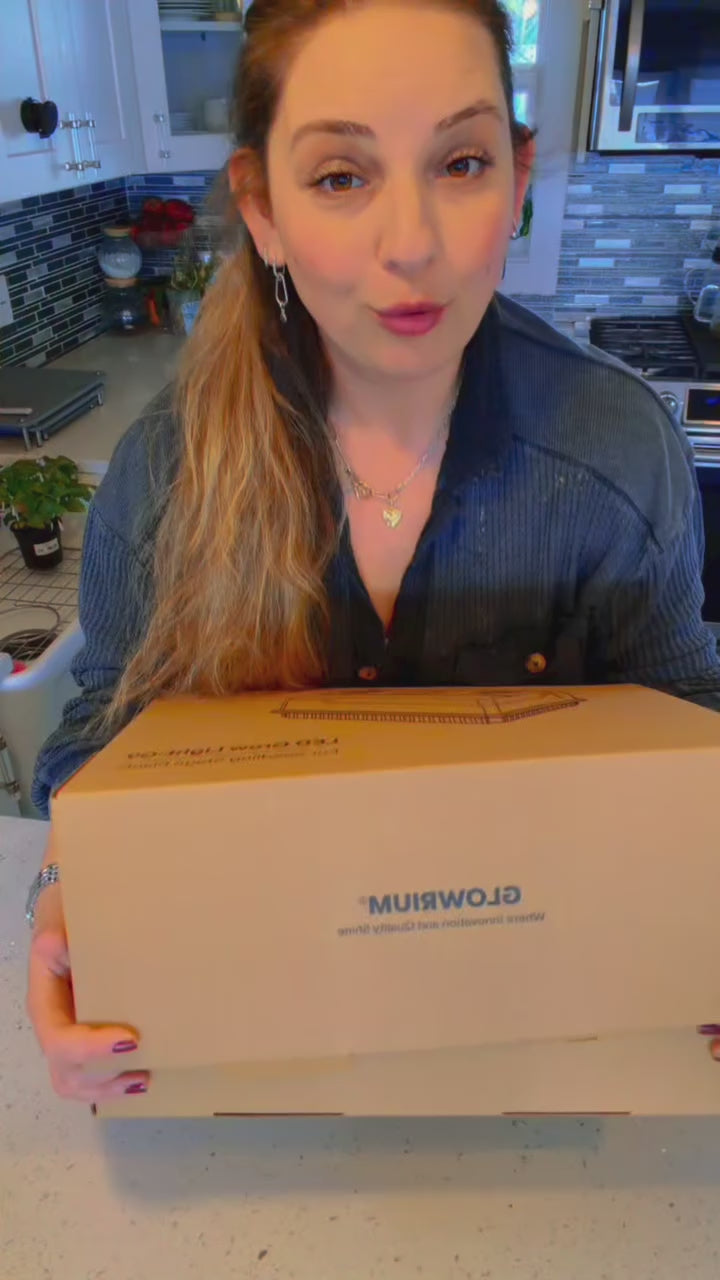 GLOWRIUM Full-Spectrum Seed Starter Kit with Adjustable LED Grow Lights &amp; Humidity Dome | 30W High-Output Seedling Tray for Indoor Germination-G9